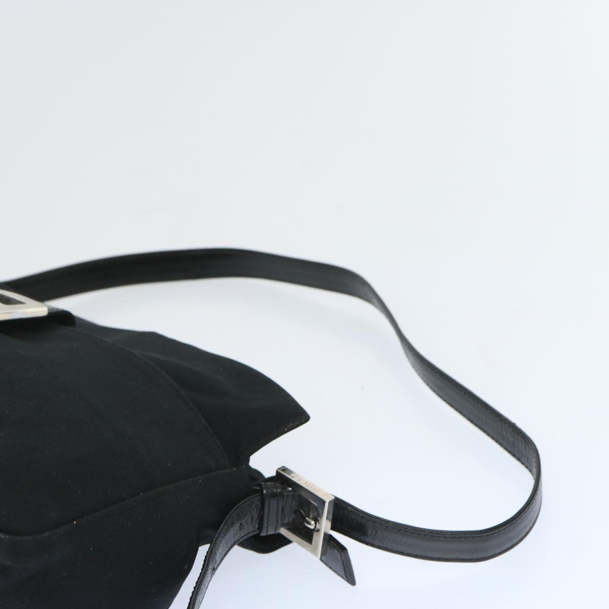 FENDI Mamma Baguette Shoulder Bag Nylon Black 65743