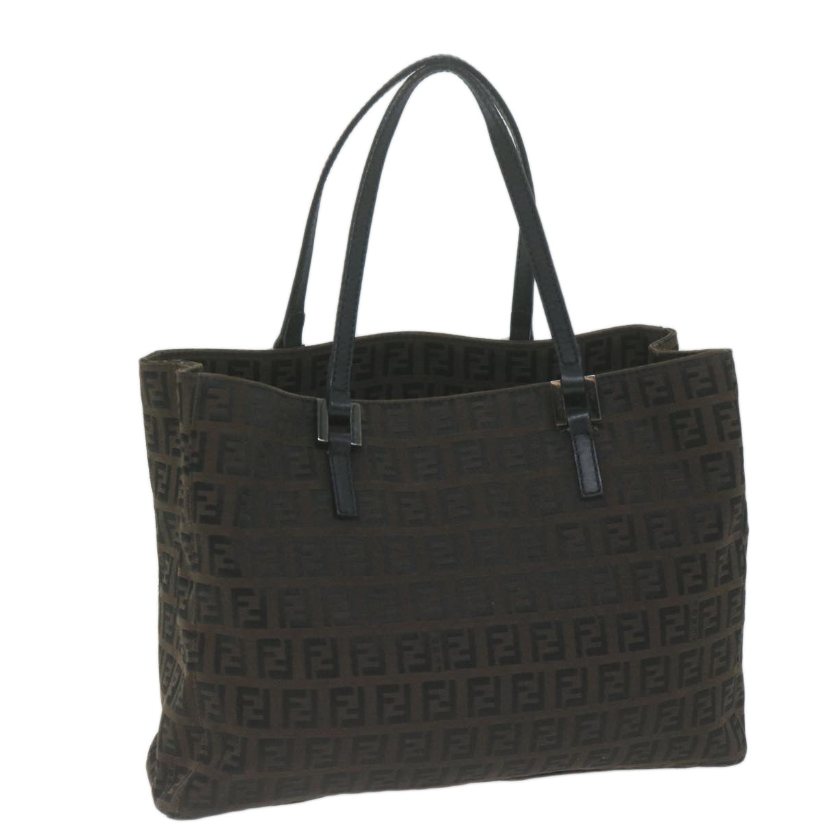 FENDI Zucchino Canvas Hand Bag Brown 65750