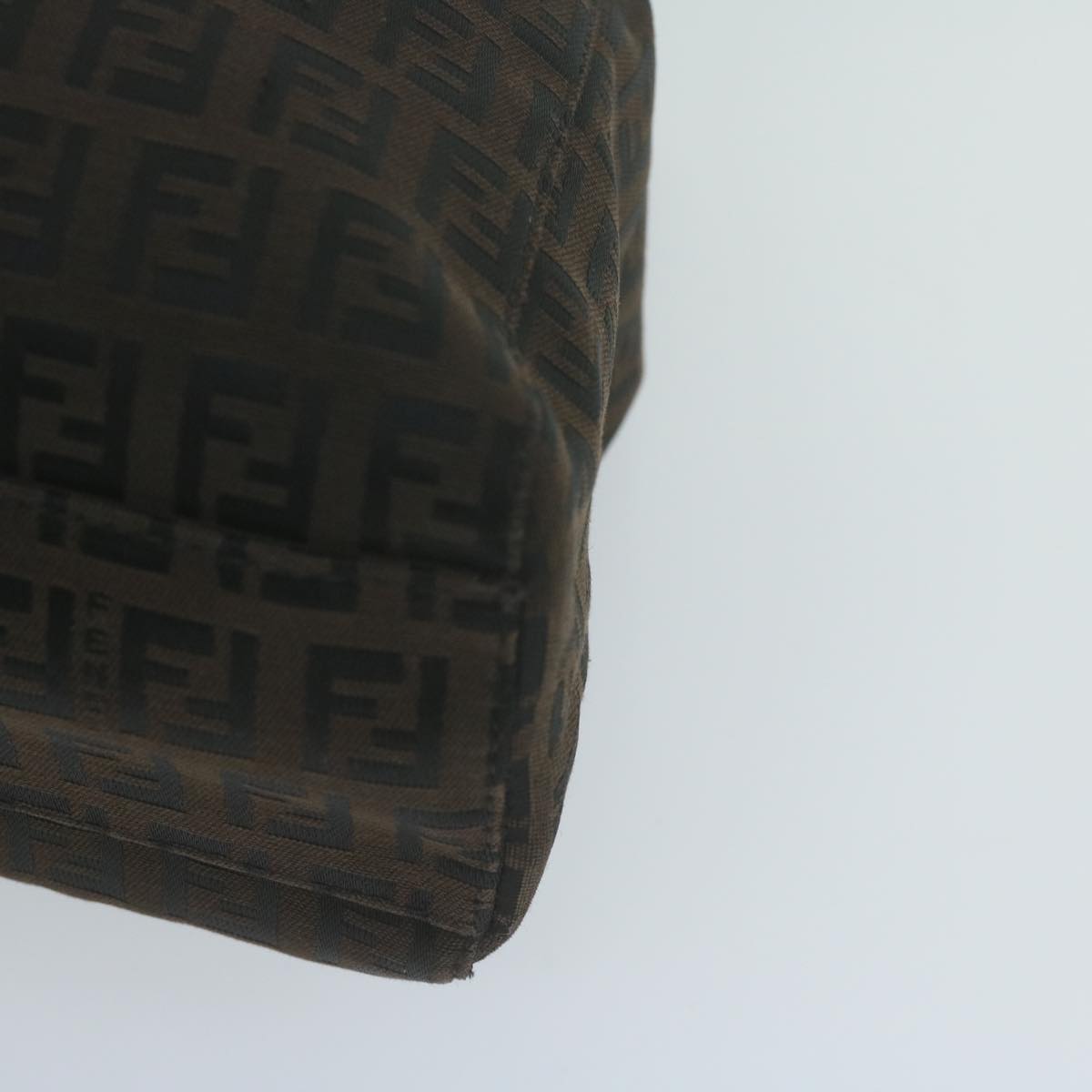 FENDI Zucchino Canvas Hand Bag Brown 65750