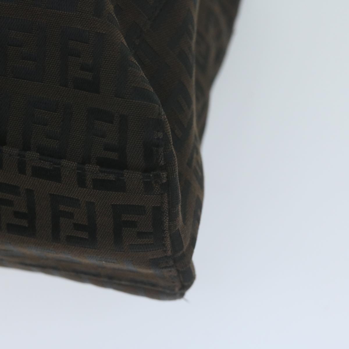 FENDI Zucchino Canvas Hand Bag Brown 65750