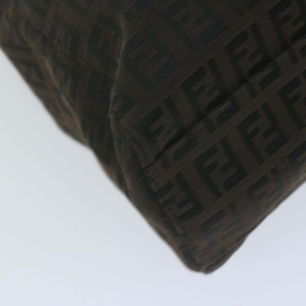 FENDI Zucchino Canvas Hand Bag Brown 65750