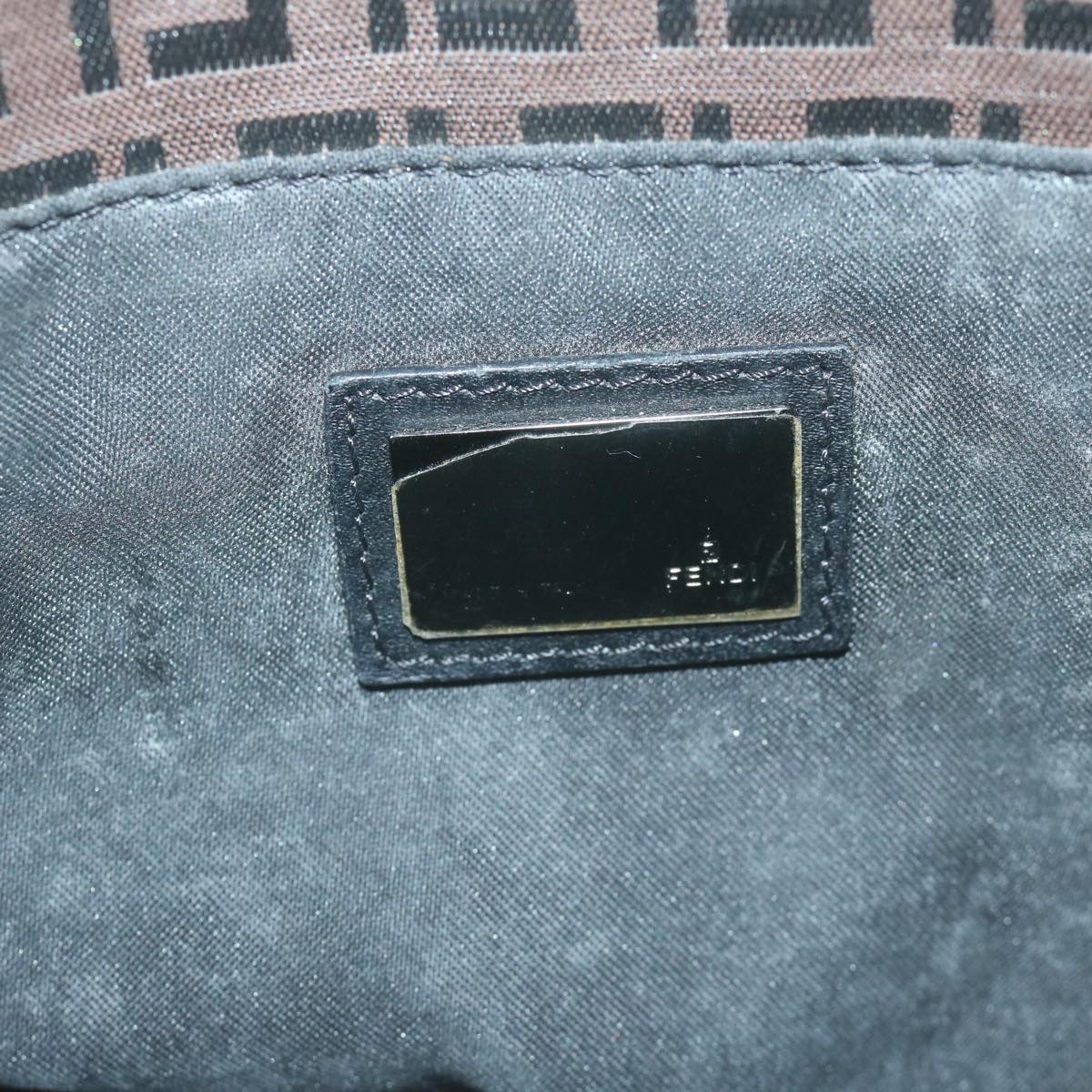 FENDI Zucchino Canvas Hand Bag Brown 65750