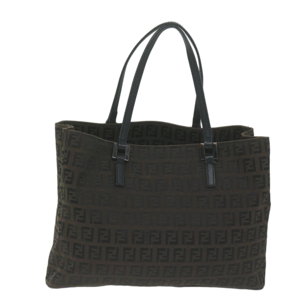 FENDI Zucchino Canvas Hand Bag Brown 65750