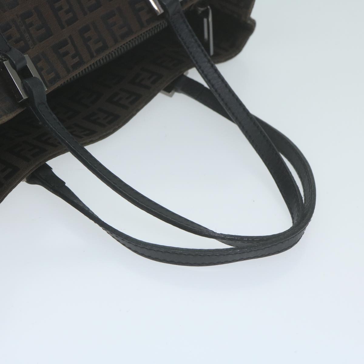 FENDI Zucchino Canvas Hand Bag Brown 65750