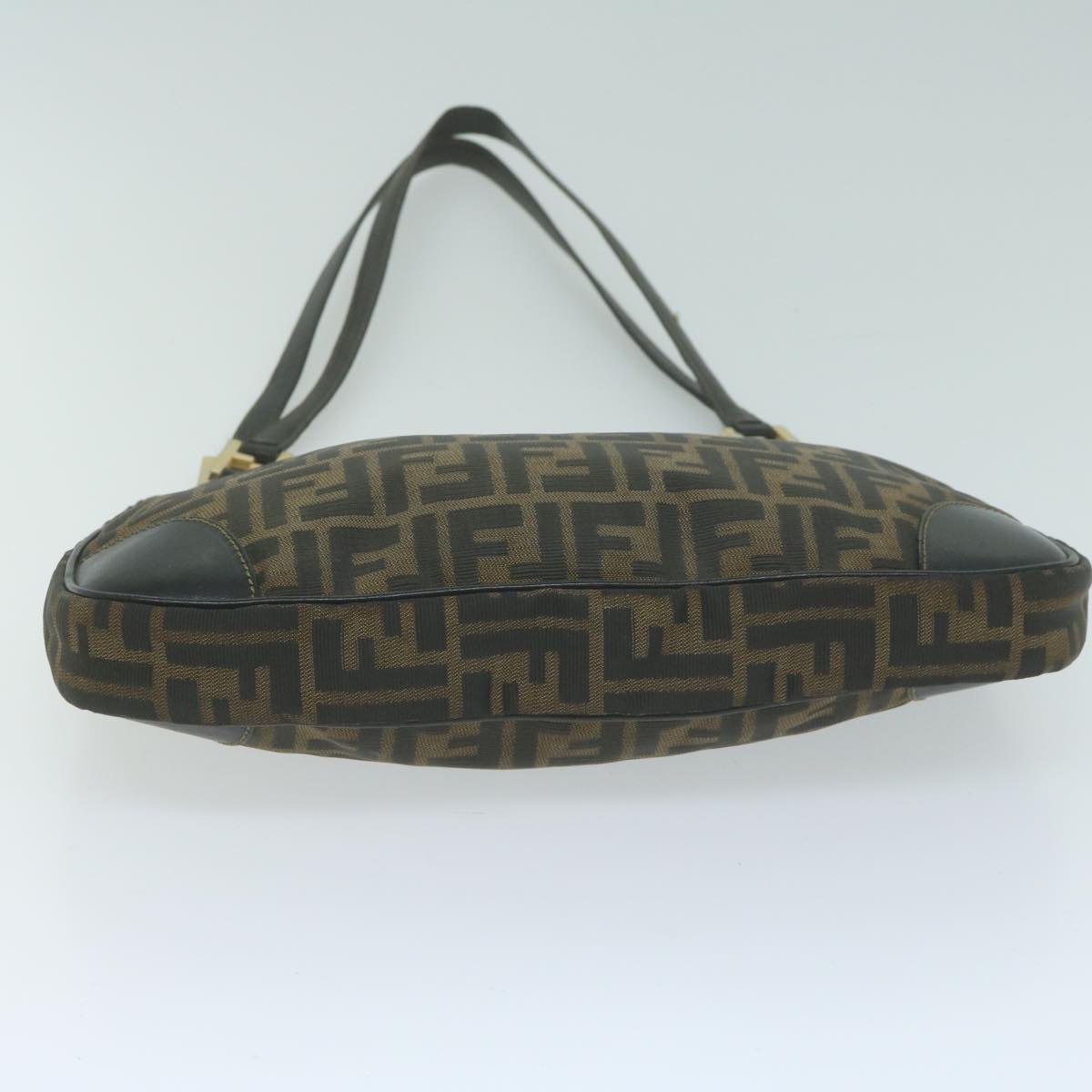 FENDI Zucca Canvas Shoulder Bag Brown Black 65752