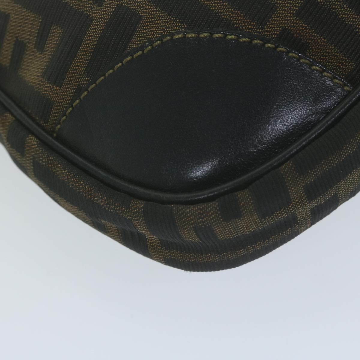 FENDI Zucca Canvas Shoulder Bag Brown Black 65752