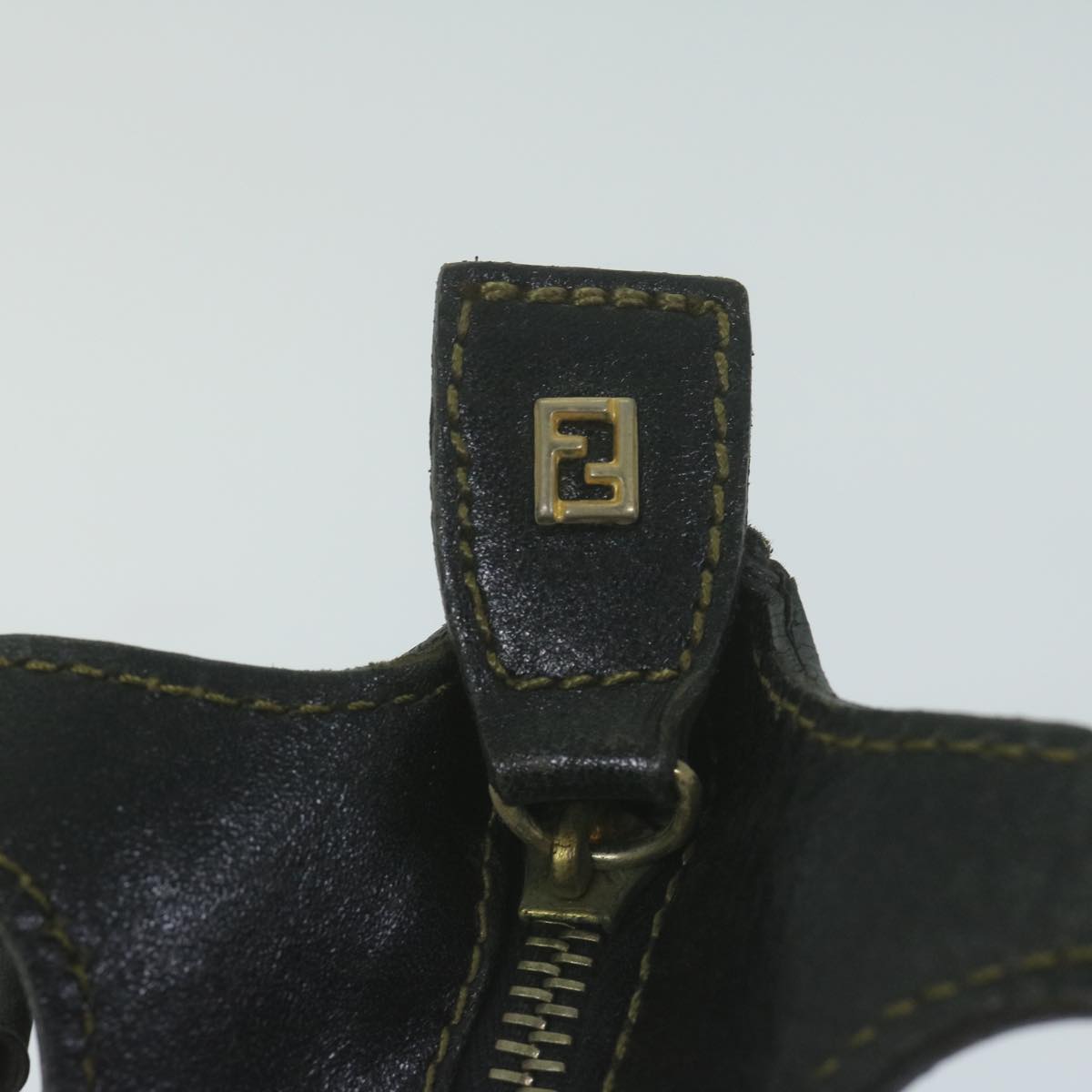 FENDI Zucca Canvas Shoulder Bag Brown Black 65752