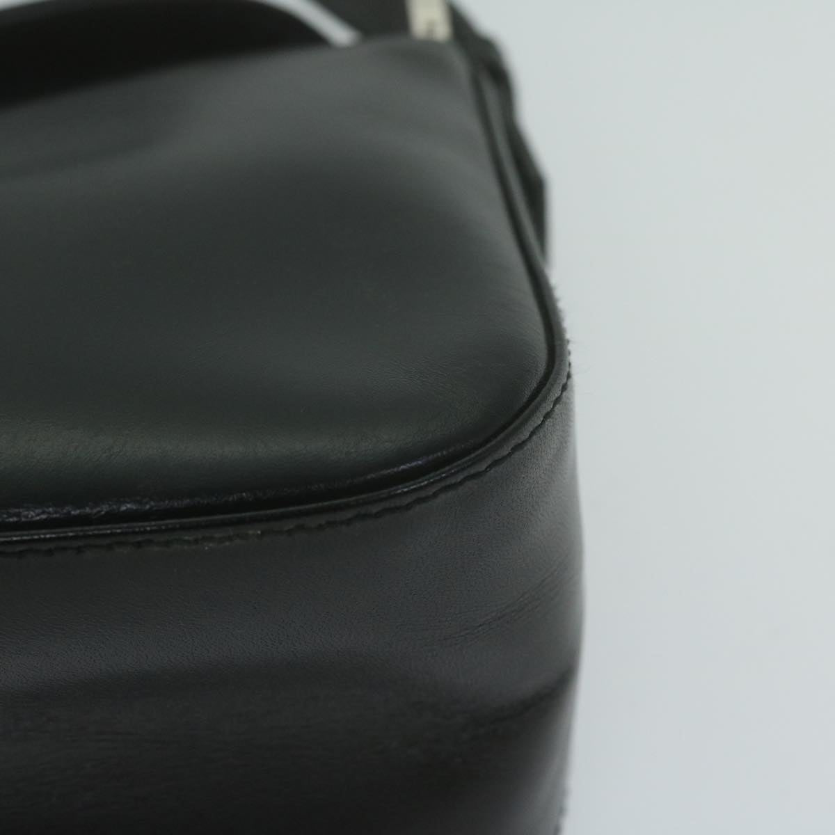FENDI Mamma Baguette Shoulder Bag Leather Black 65756