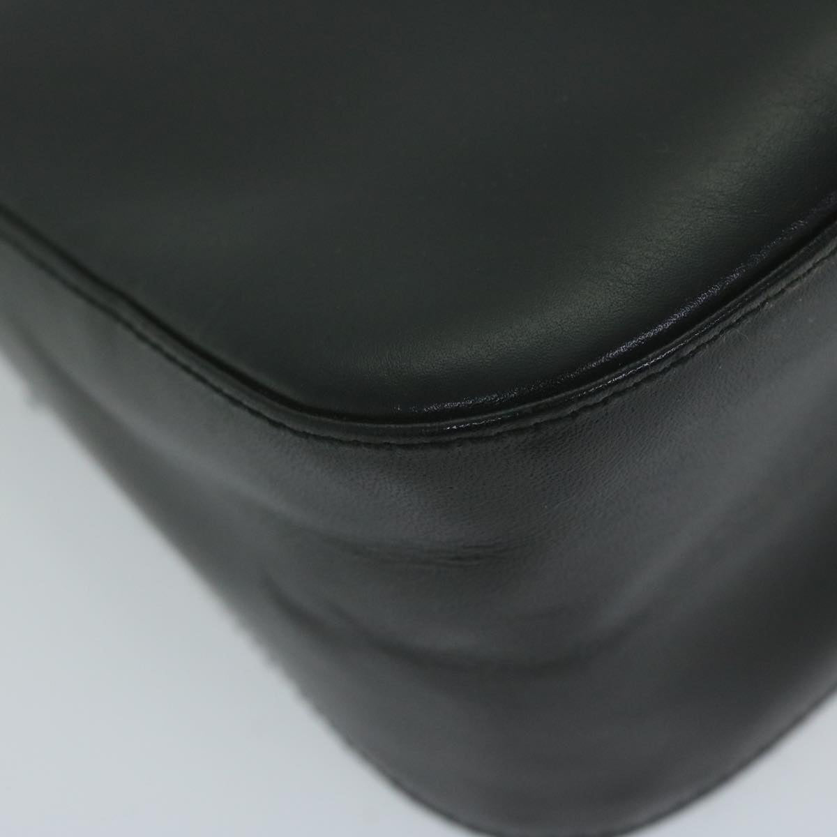 FENDI Mamma Baguette Shoulder Bag Leather Black 65756