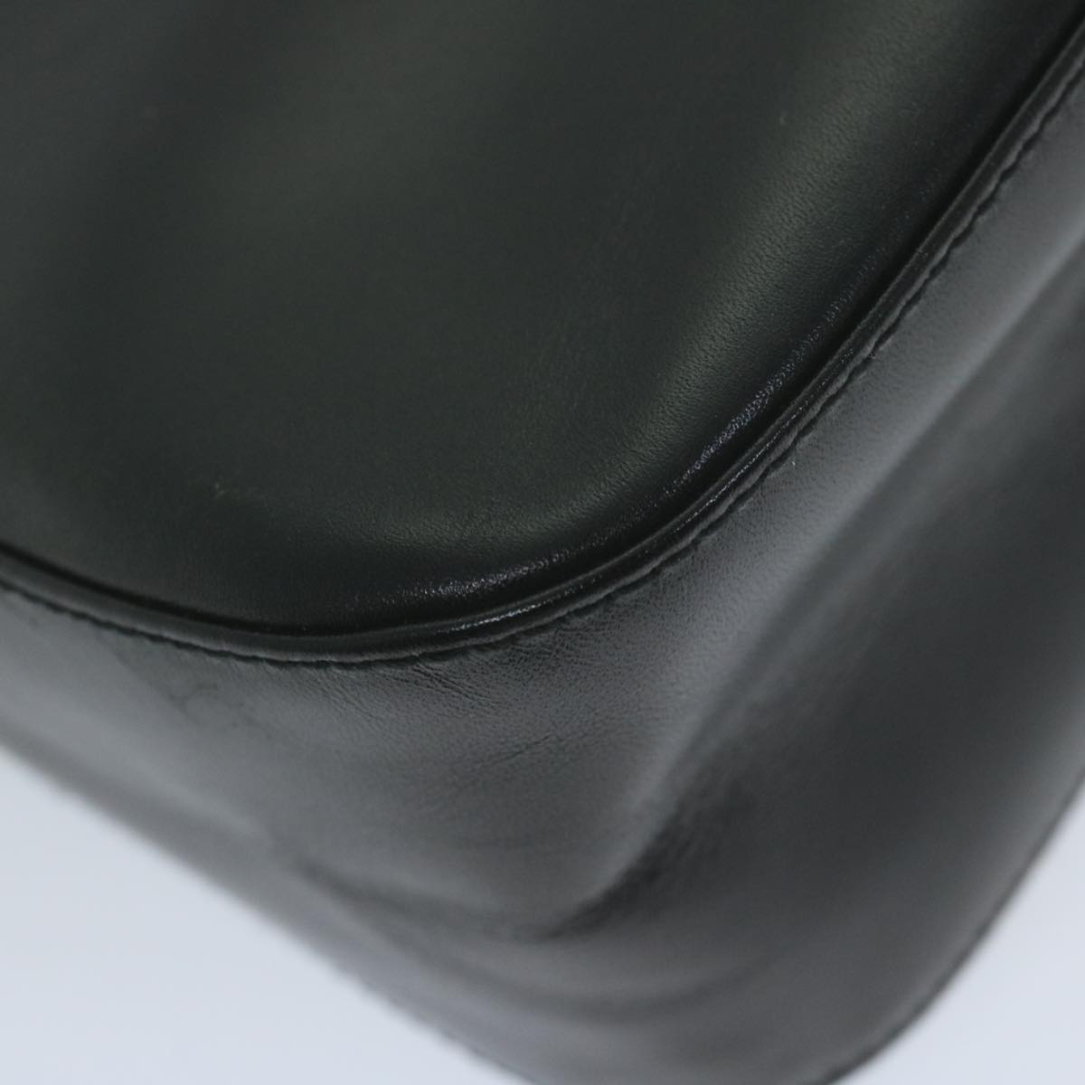 FENDI Mamma Baguette Shoulder Bag Leather Black 65756