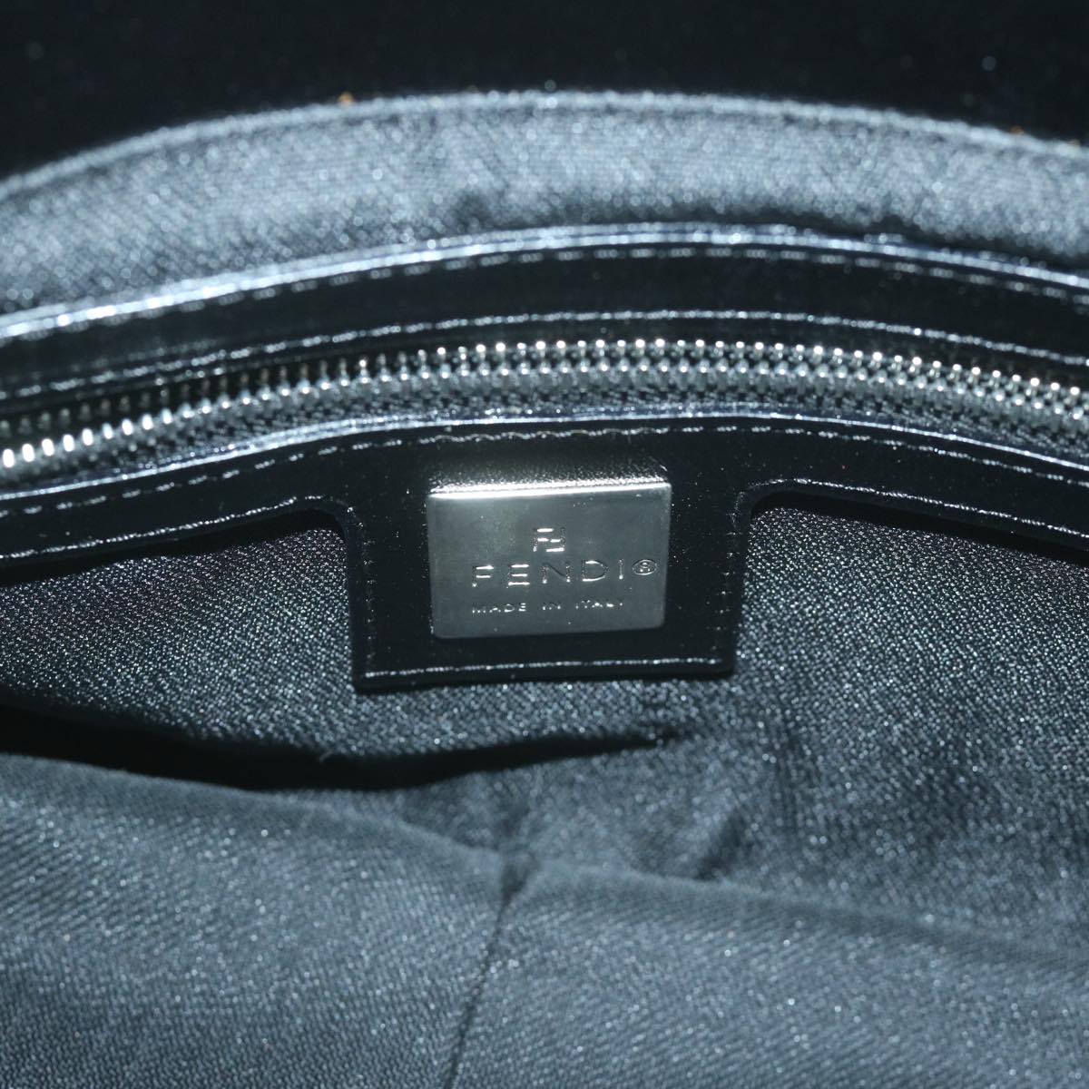 FENDI Mamma Baguette Shoulder Bag Leather Black 65756