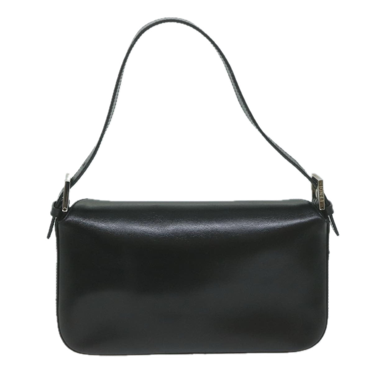 FENDI Mamma Baguette Shoulder Bag Leather Black 65756