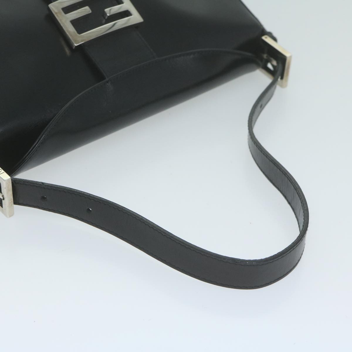 FENDI Mamma Baguette Shoulder Bag Leather Black 65756