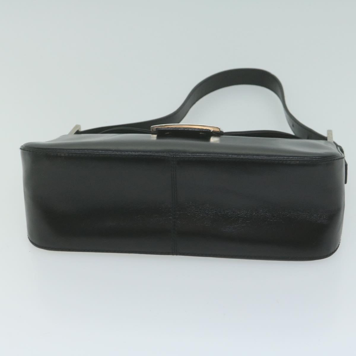 FENDI Mamma Baguette Shoulder Bag Leather Black 65756