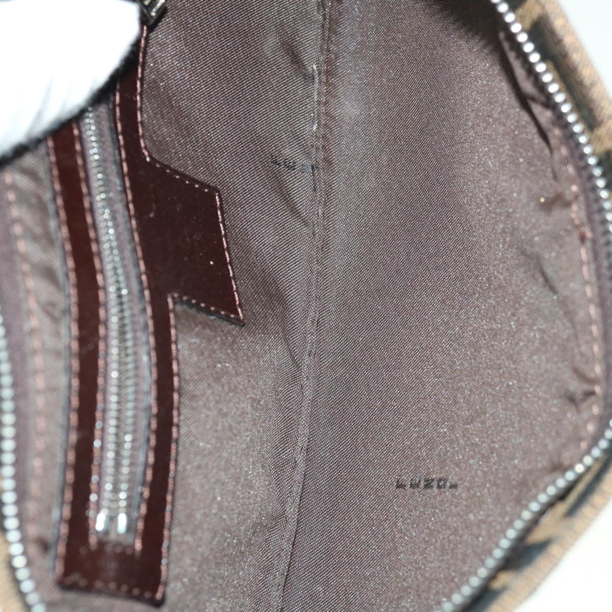 FENDI Zucca Canvas Mamma Baguette Shoulder Bag Brown 65778