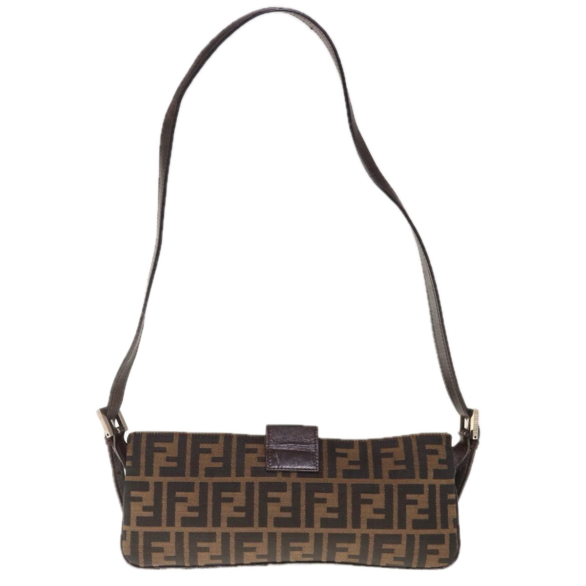 FENDI Zucca Canvas Mamma Baguette Shoulder Bag Brown 65778