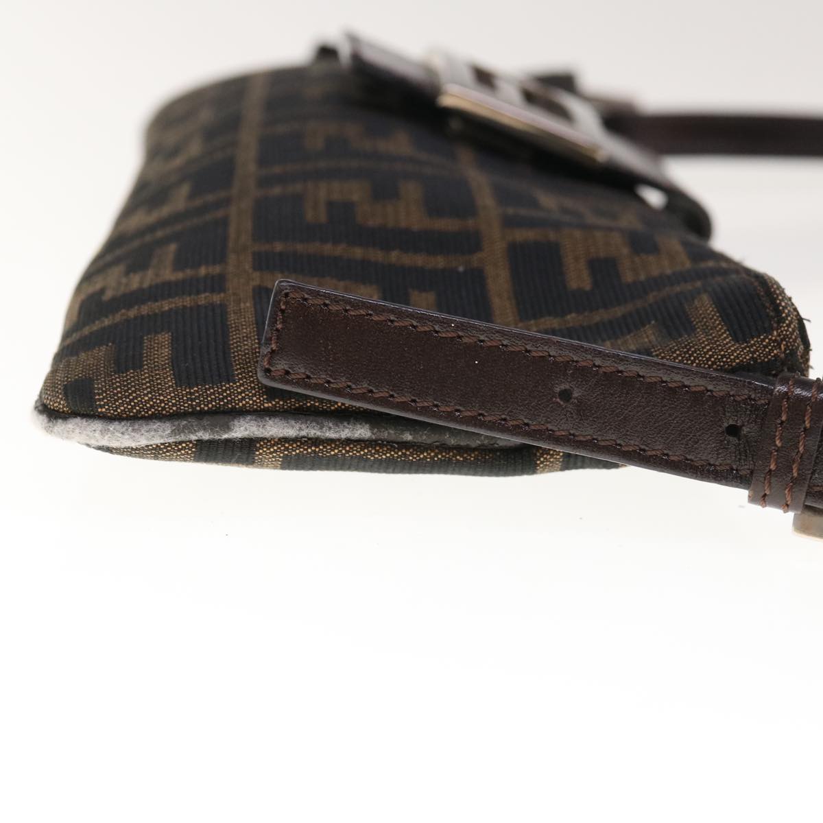 FENDI Zucca Canvas Mamma Baguette Shoulder Bag Brown 65778