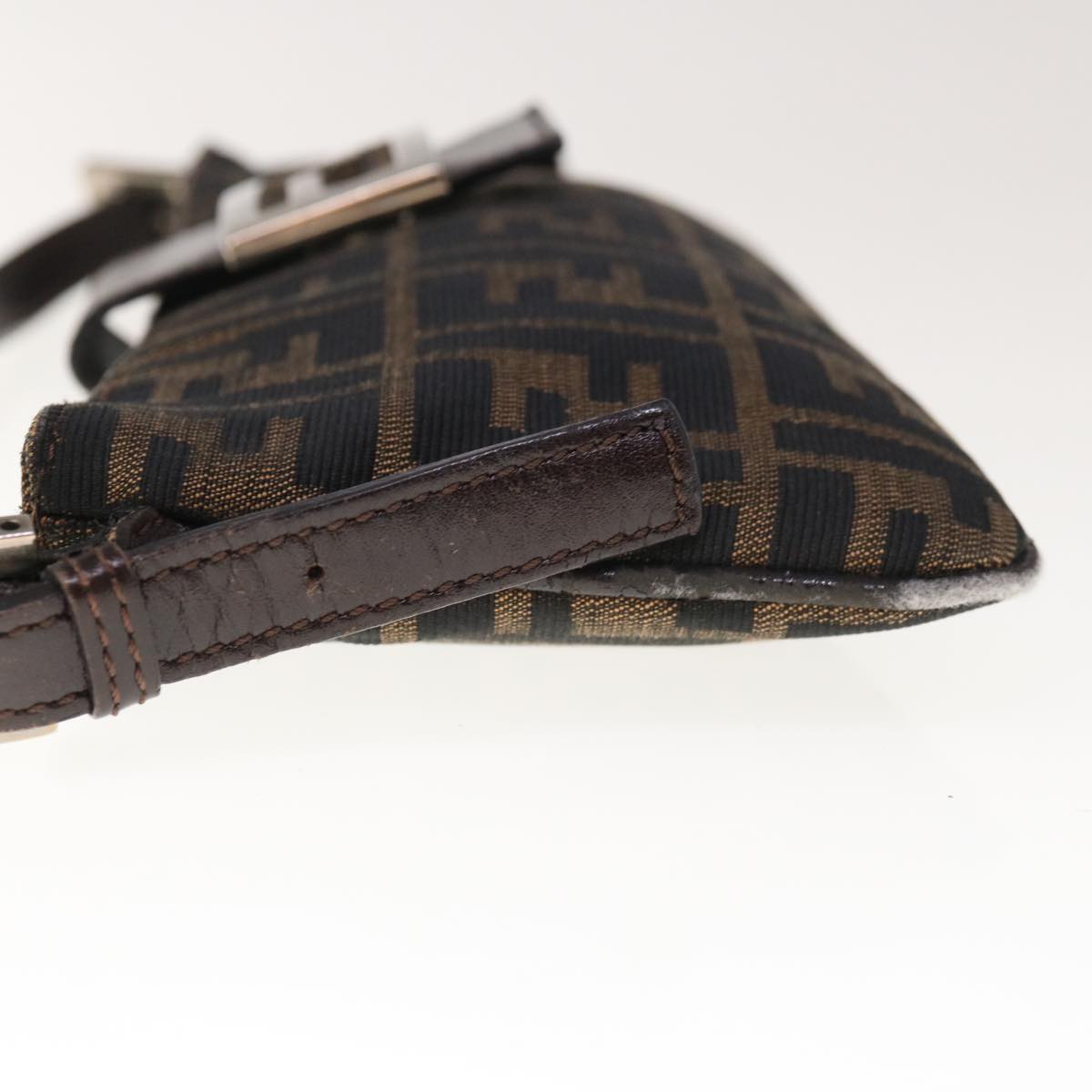 FENDI Zucca Canvas Mamma Baguette Shoulder Bag Brown 65778