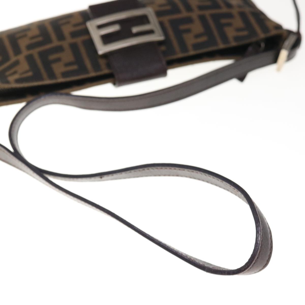 FENDI Zucca Canvas Mamma Baguette Shoulder Bag Brown 65778