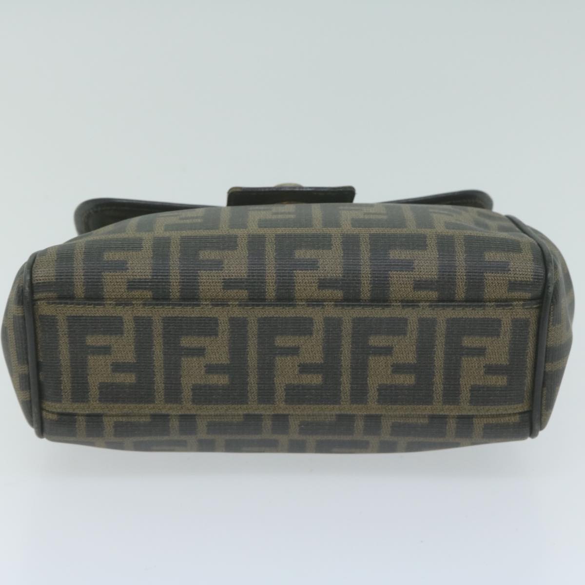 FENDI Zucca Canvas Hand Bag Black Brown 65831