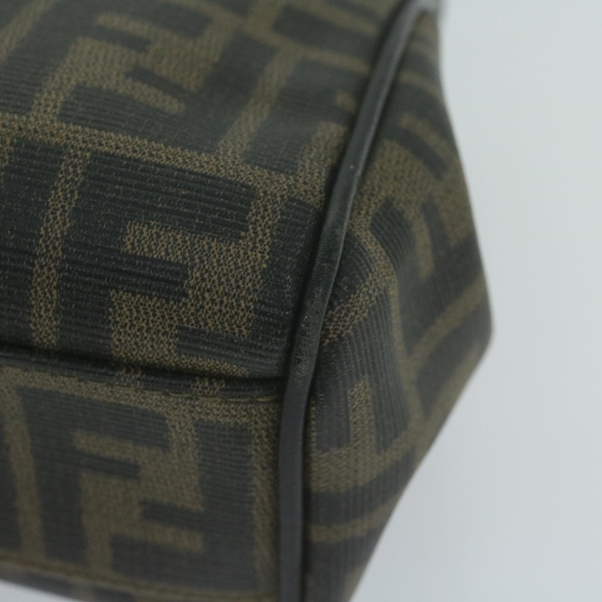FENDI Zucca Canvas Hand Bag Black Brown 65831