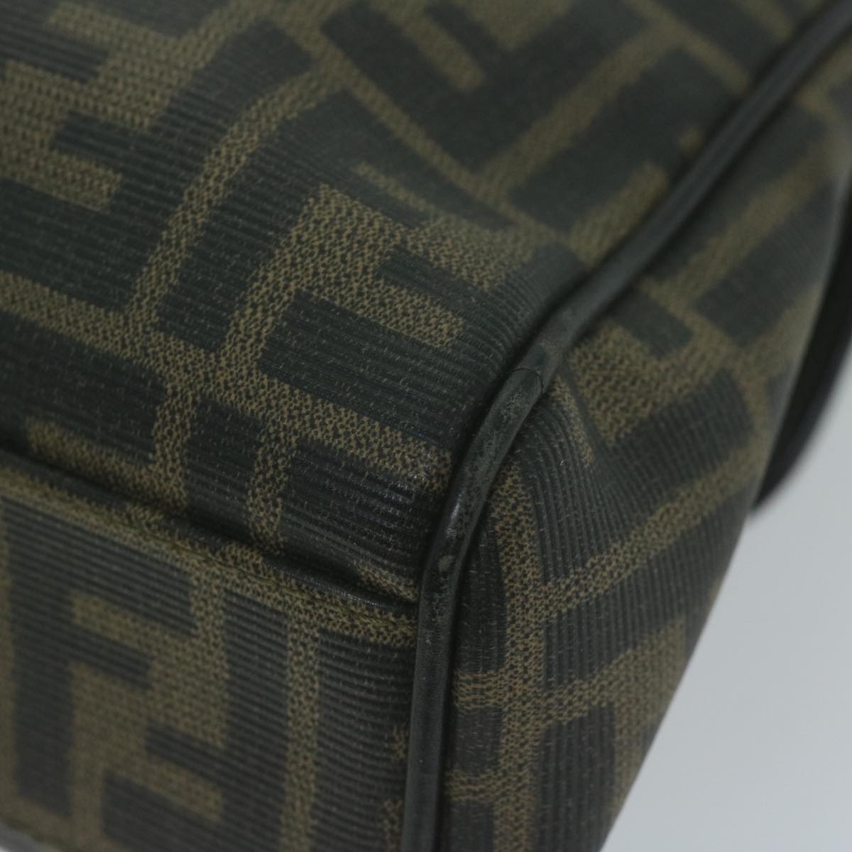 FENDI Zucca Canvas Hand Bag Black Brown 65831