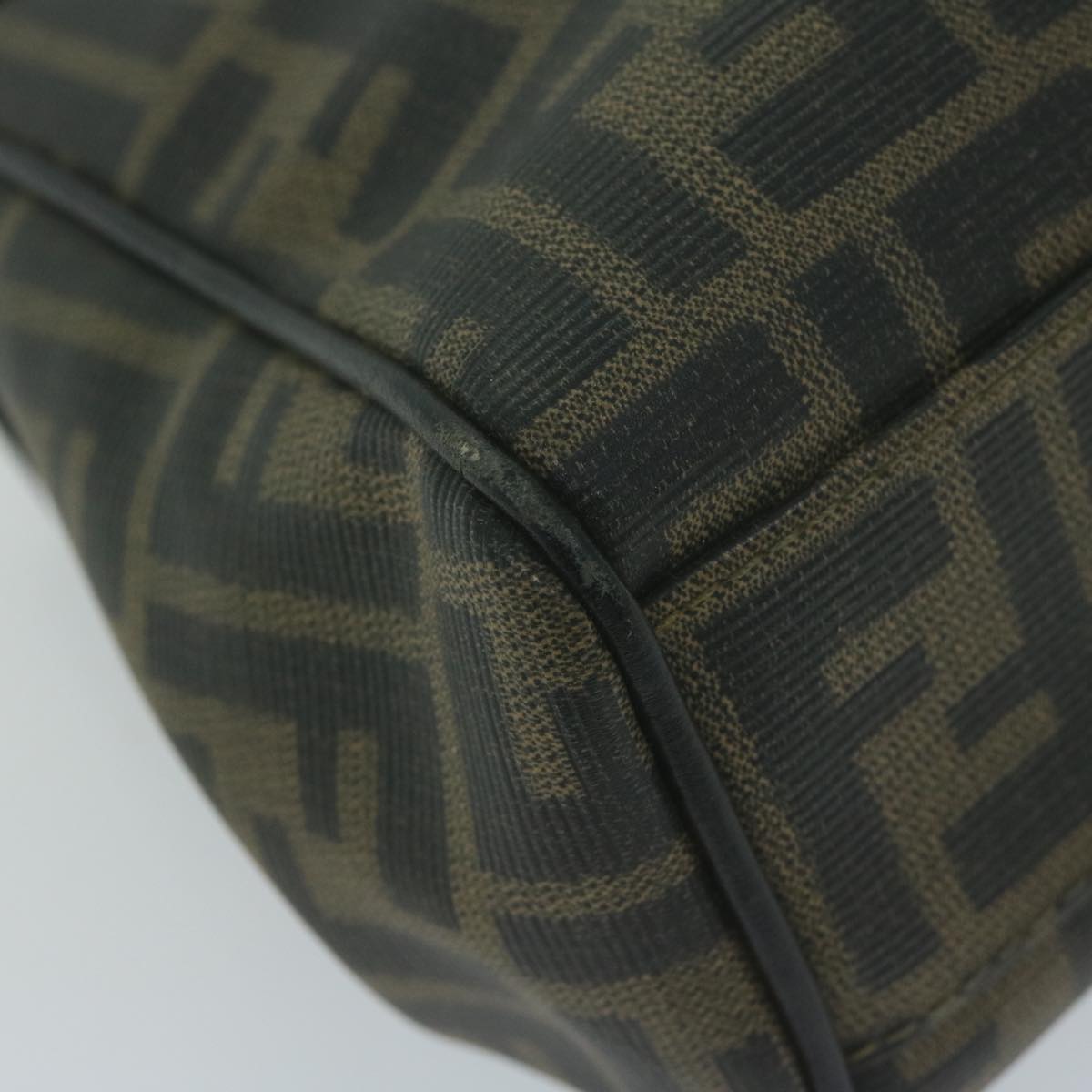 FENDI Zucca Canvas Hand Bag Black Brown 65831