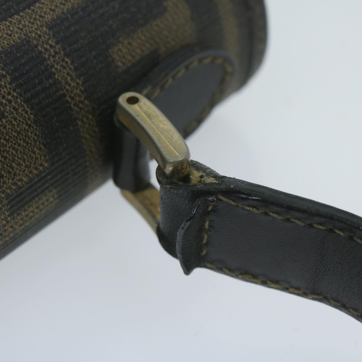 FENDI Zucca Canvas Hand Bag Black Brown 65831