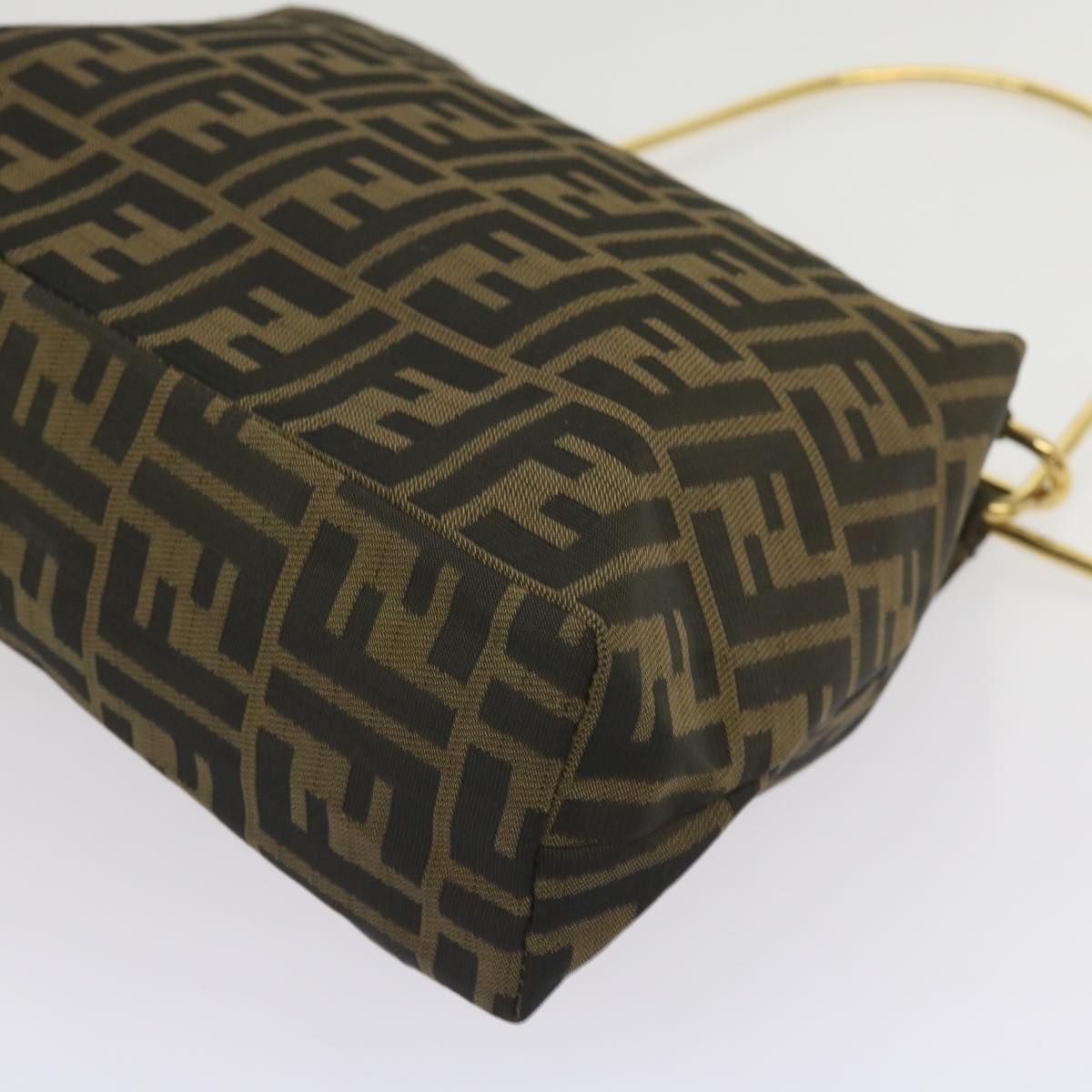 FENDI Zucca Canvas Hand Bag Black Brown 65856