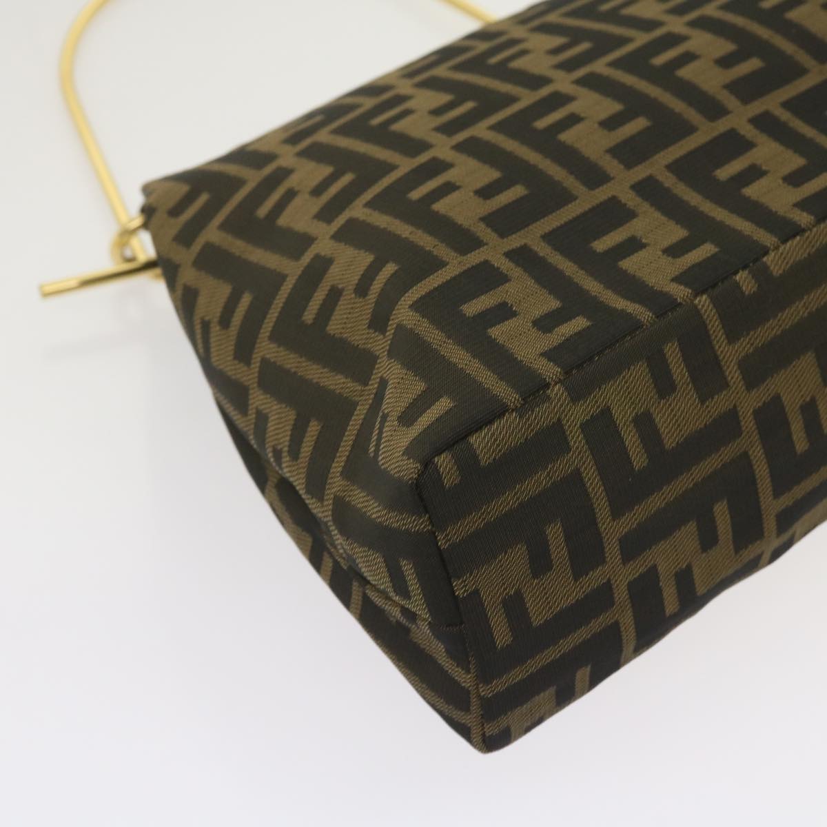 FENDI Zucca Canvas Hand Bag Black Brown 65856