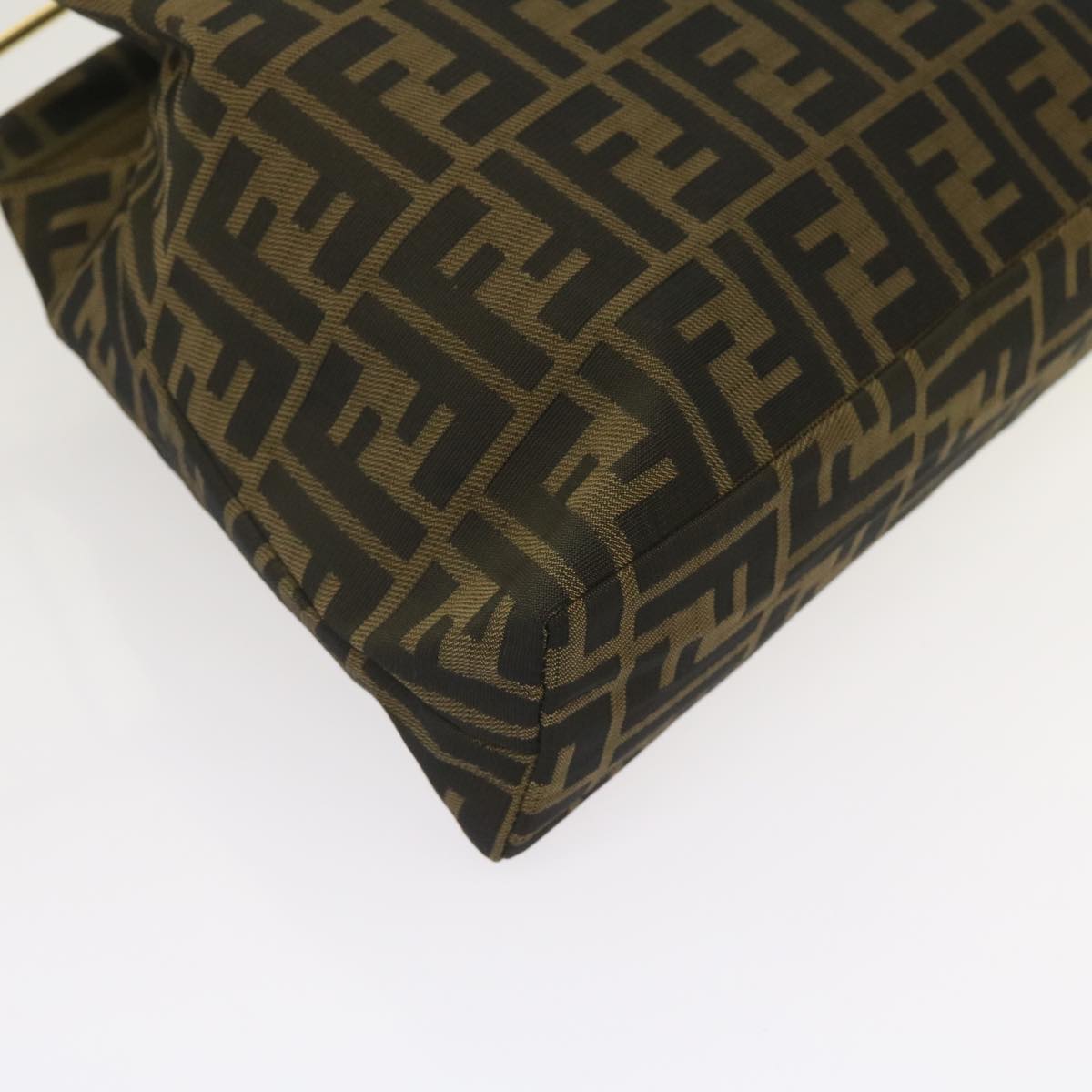 FENDI Zucca Canvas Hand Bag Black Brown 65856