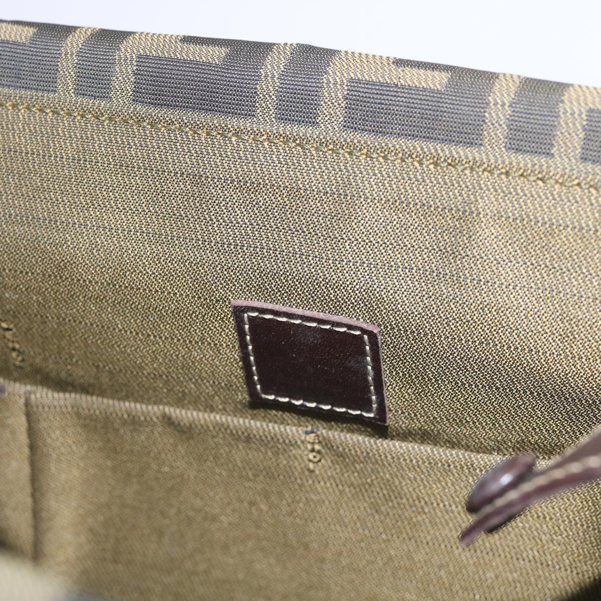 FENDI Zucca Canvas Hand Bag Black Brown 65856