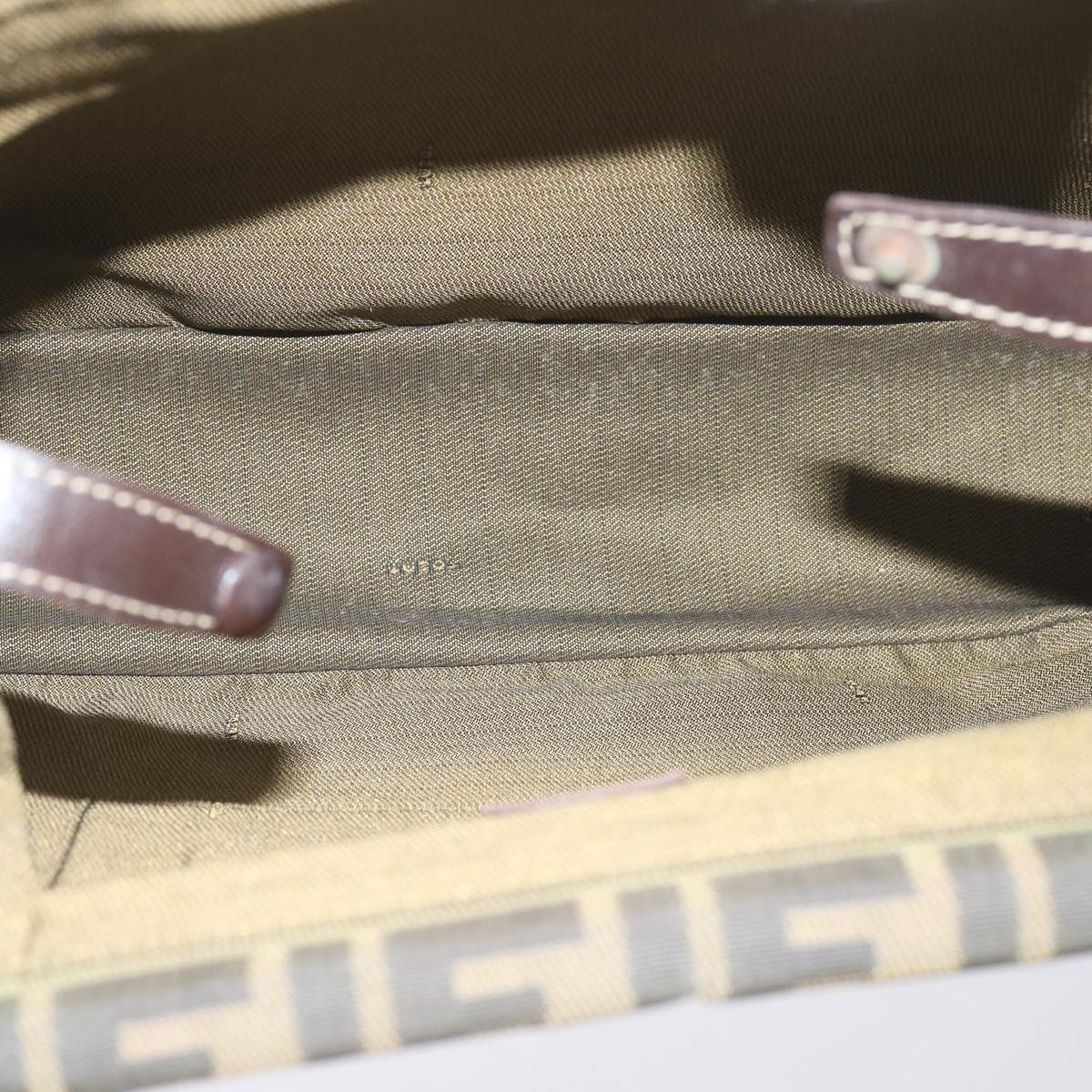 FENDI Zucca Canvas Hand Bag Black Brown 65856