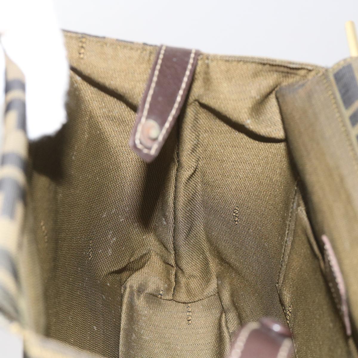 FENDI Zucca Canvas Hand Bag Black Brown 65856