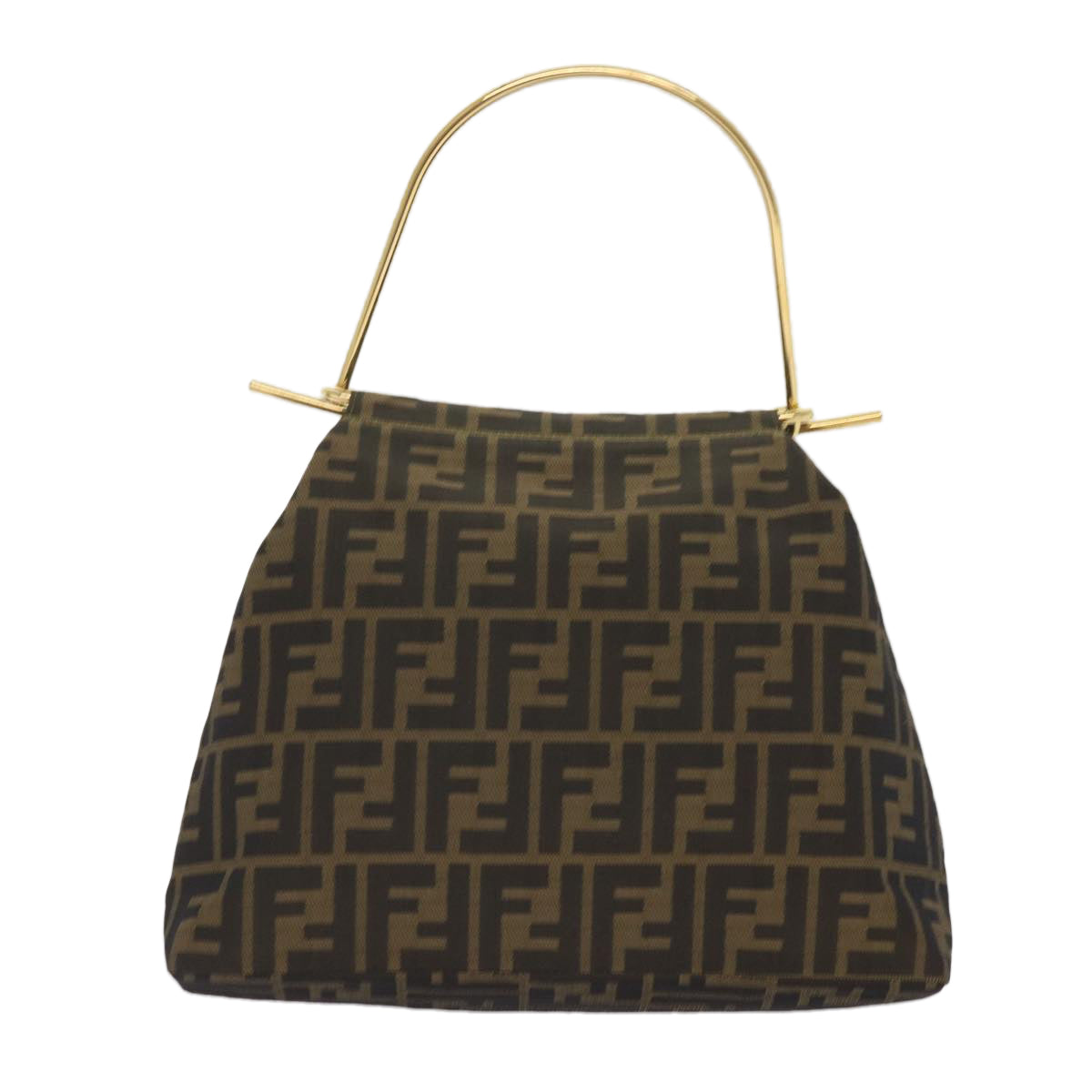 FENDI Zucca Canvas Hand Bag Black Brown 65856