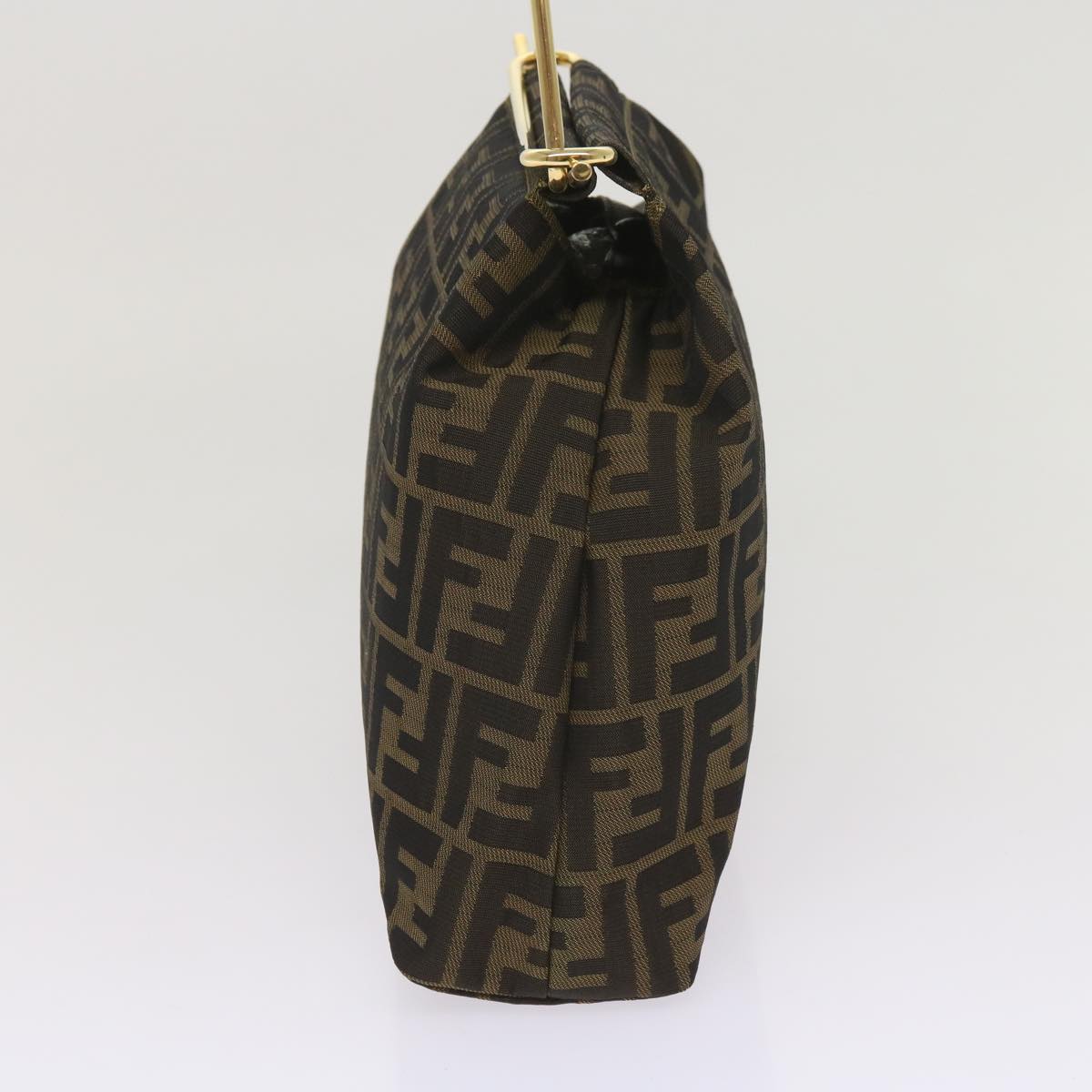 FENDI Zucca Canvas Hand Bag Black Brown 65856