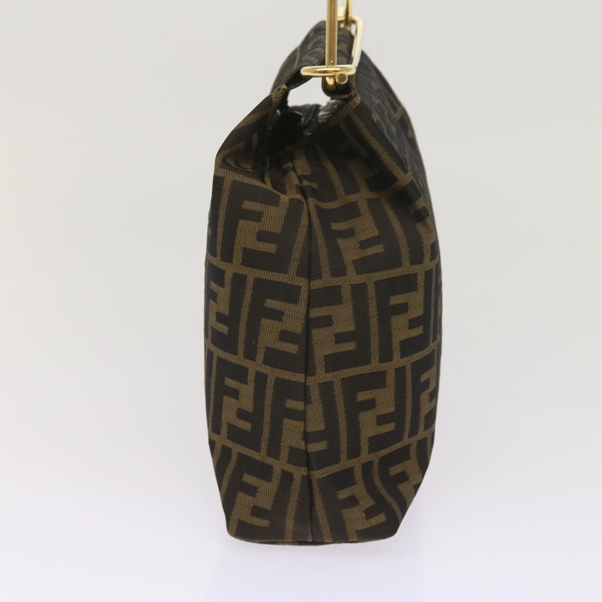 FENDI Zucca Canvas Hand Bag Black Brown 65856