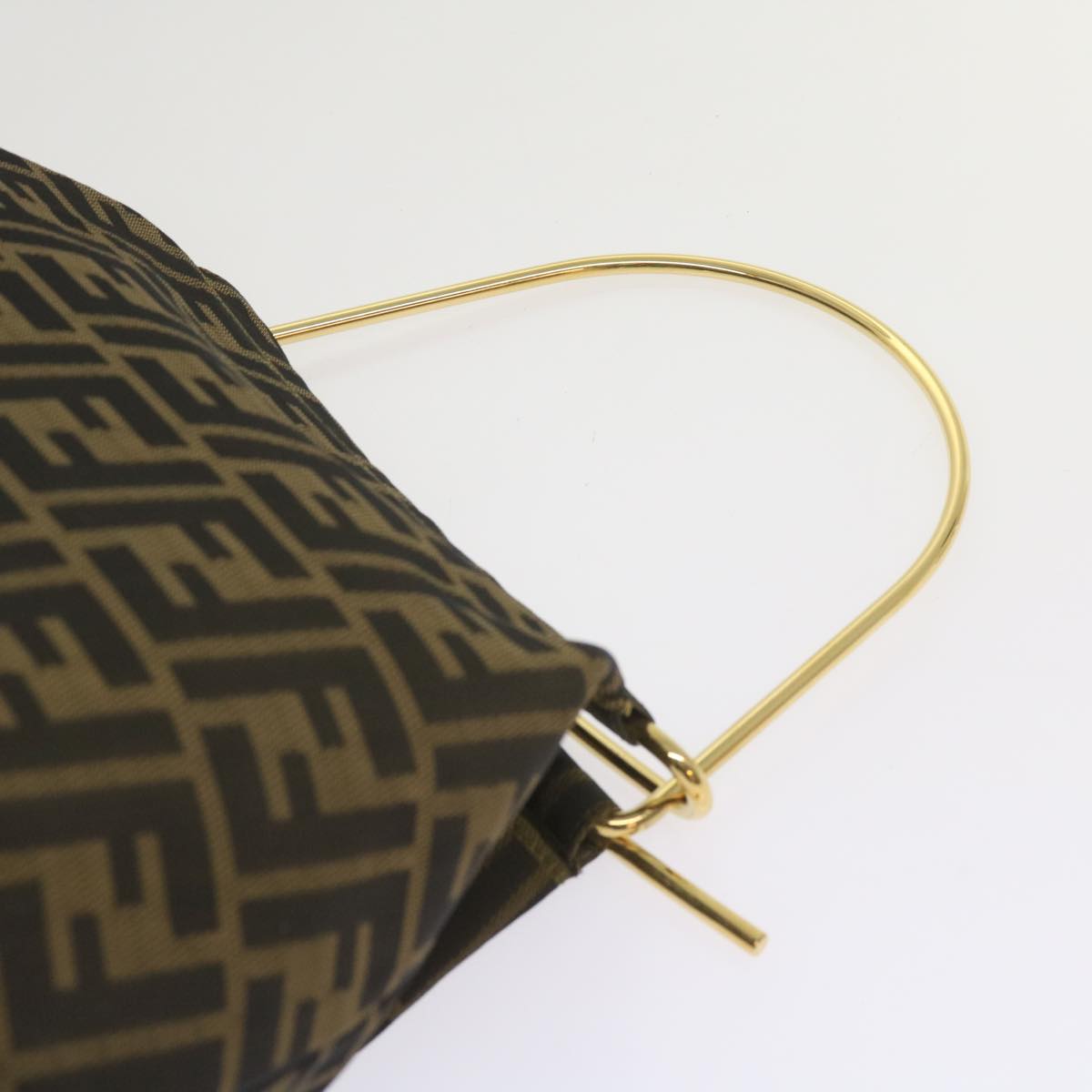 FENDI Zucca Canvas Hand Bag Black Brown 65856