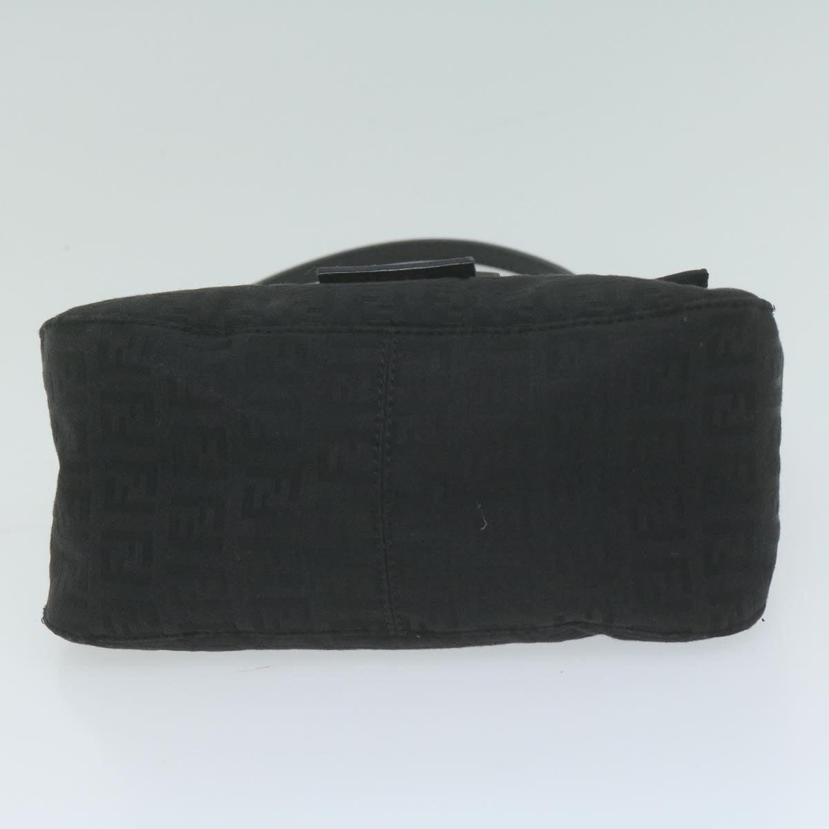 FENDI Zucchino Canvas Mamma Baguette Shoulder Bag Black 65904