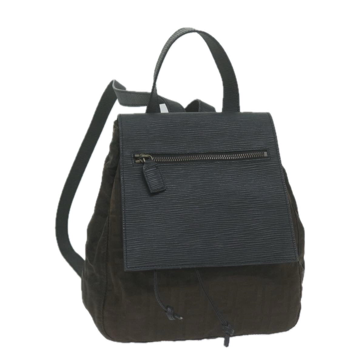 FENDI Zucca Canvas Backpack Brown Black 65921