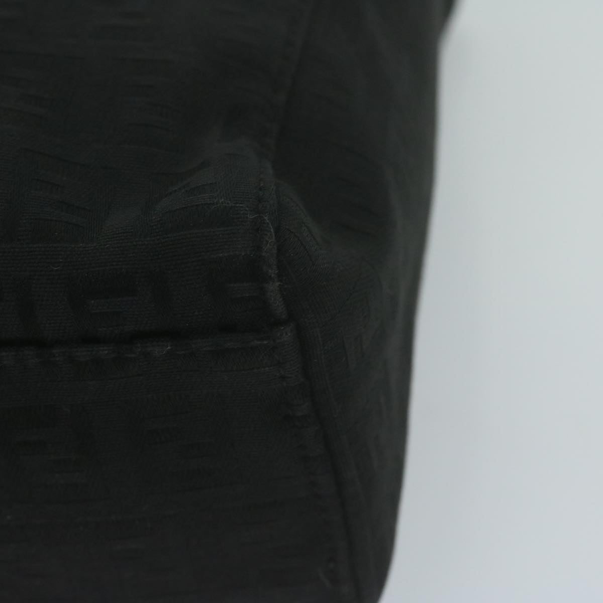 FENDI Zucchino Canvas Hand Bag Black 8BL025 65922