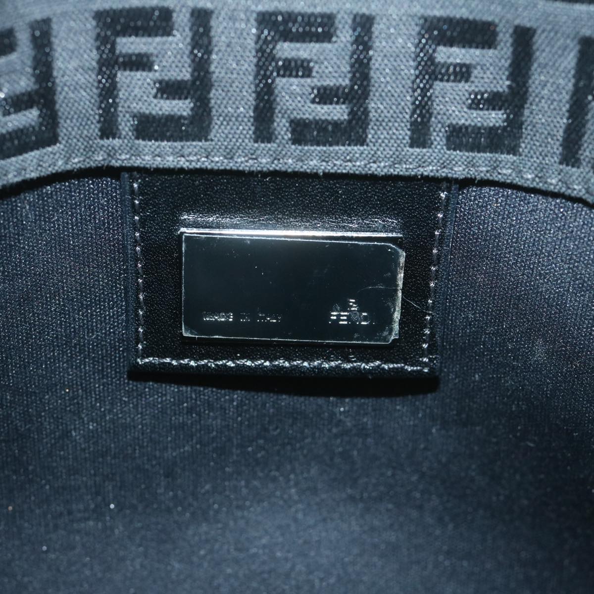 FENDI Zucchino Canvas Hand Bag Black 8BL025 65922