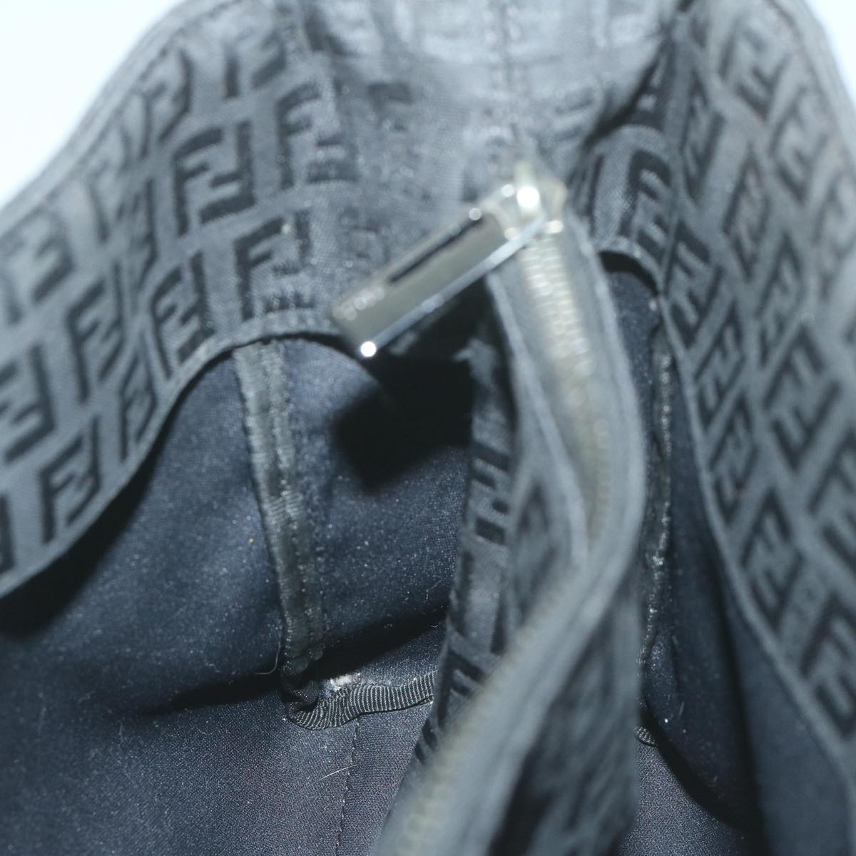 FENDI Zucchino Canvas Hand Bag Black 8BL025 65922