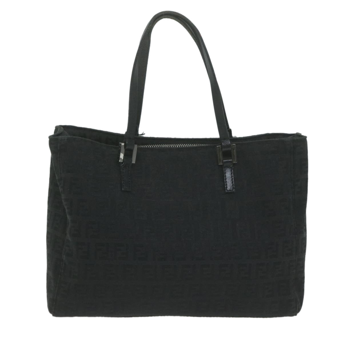 FENDI Zucchino Canvas Hand Bag Black 8BL025 65922