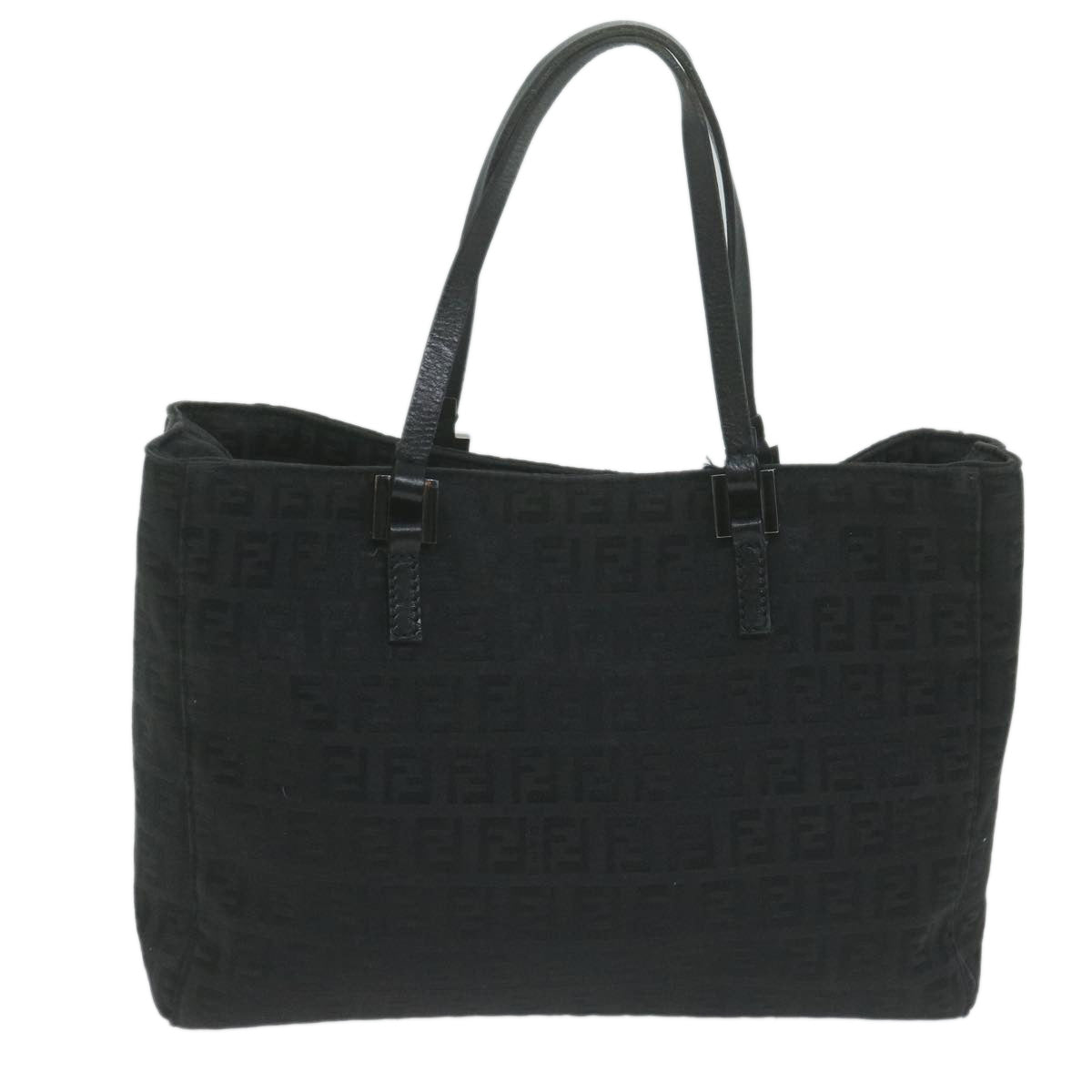 FENDI Zucchino Canvas Hand Bag Black 8BL025 65922