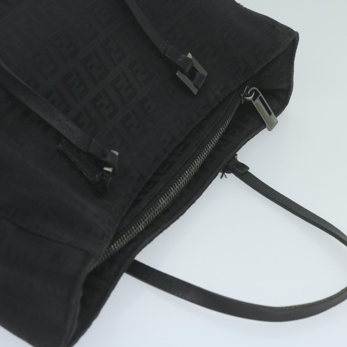 FENDI Zucchino Canvas Hand Bag Black 8BL025 65922