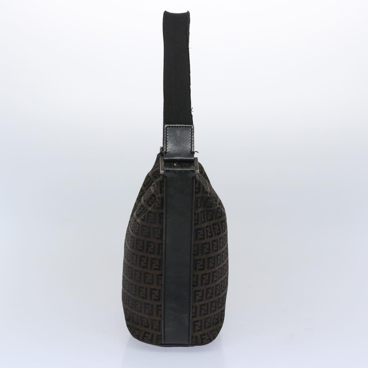 FENDI Zucchino Canvas Shoulder Bag Brown 66016