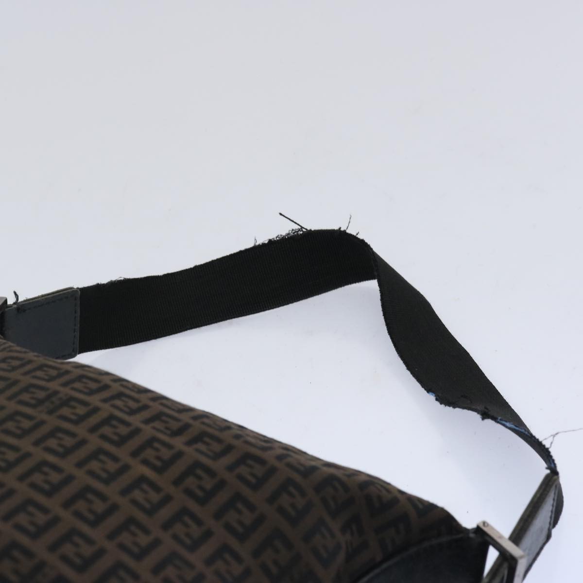 FENDI Zucchino Canvas Shoulder Bag Brown 66016