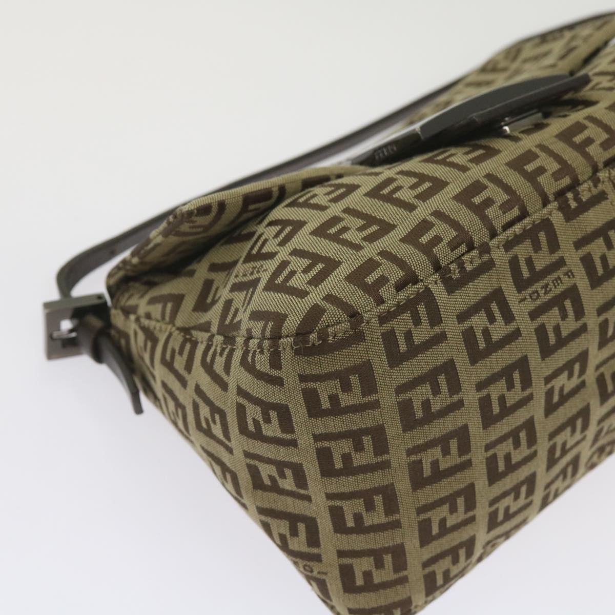 FENDI Zucchino Canvas Mamma Baguette Shoulder Bag Beige