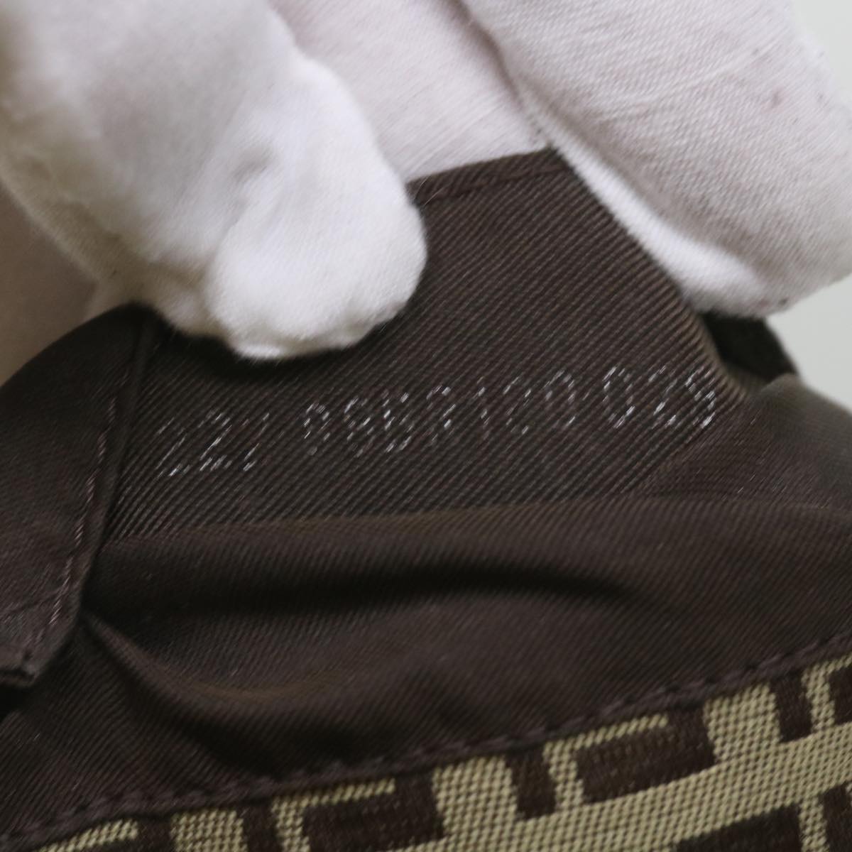 FENDI Zucchino Canvas Mamma Baguette Shoulder Bag Beige